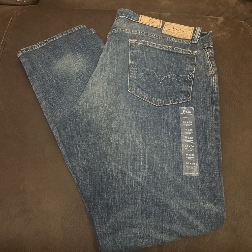 Polo Ralph Lauren Sullivan Slim Jeans Mens 36X30   Blue Stretch Denim